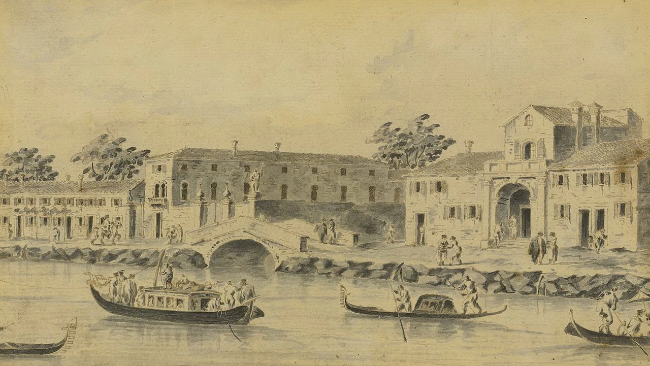 Una veduta del fiume Brenta, con il Burchiello